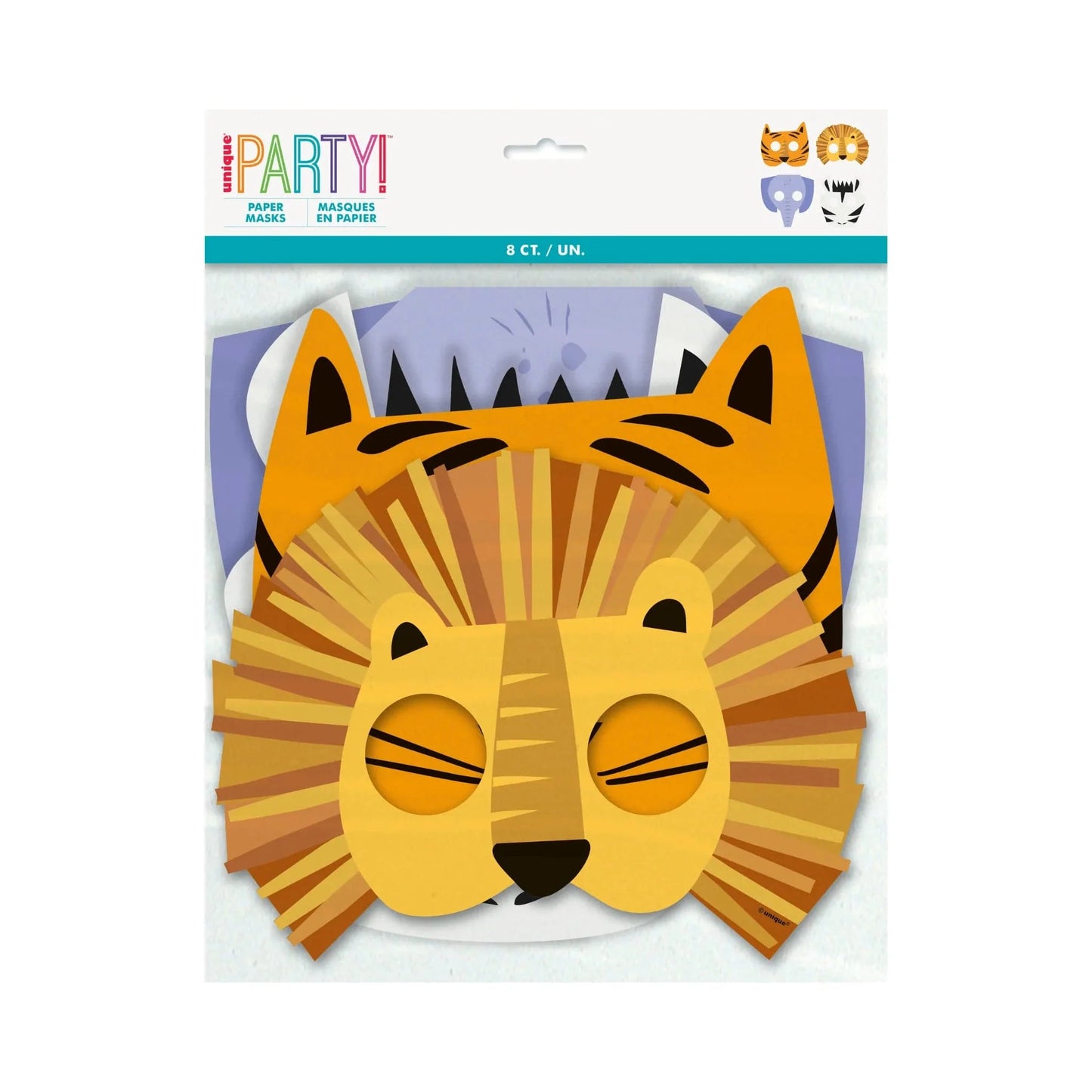 Animal Safari Paper Masks 8pk - PoundToys