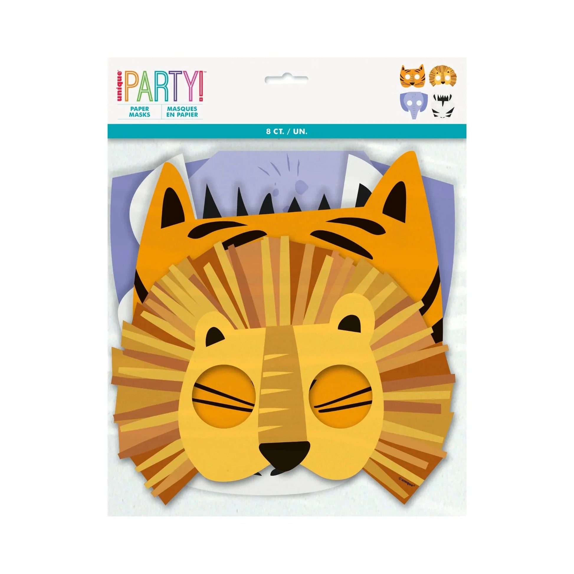 Animal Safari Paper Masks 8pk - PoundToys