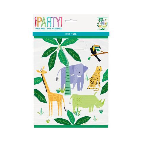 Animal Safari Party Loot Bags 8pk - Kids Party Craft