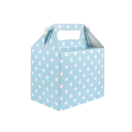 Baby Blue Polka Dot Party Food Boxes - PoundToys