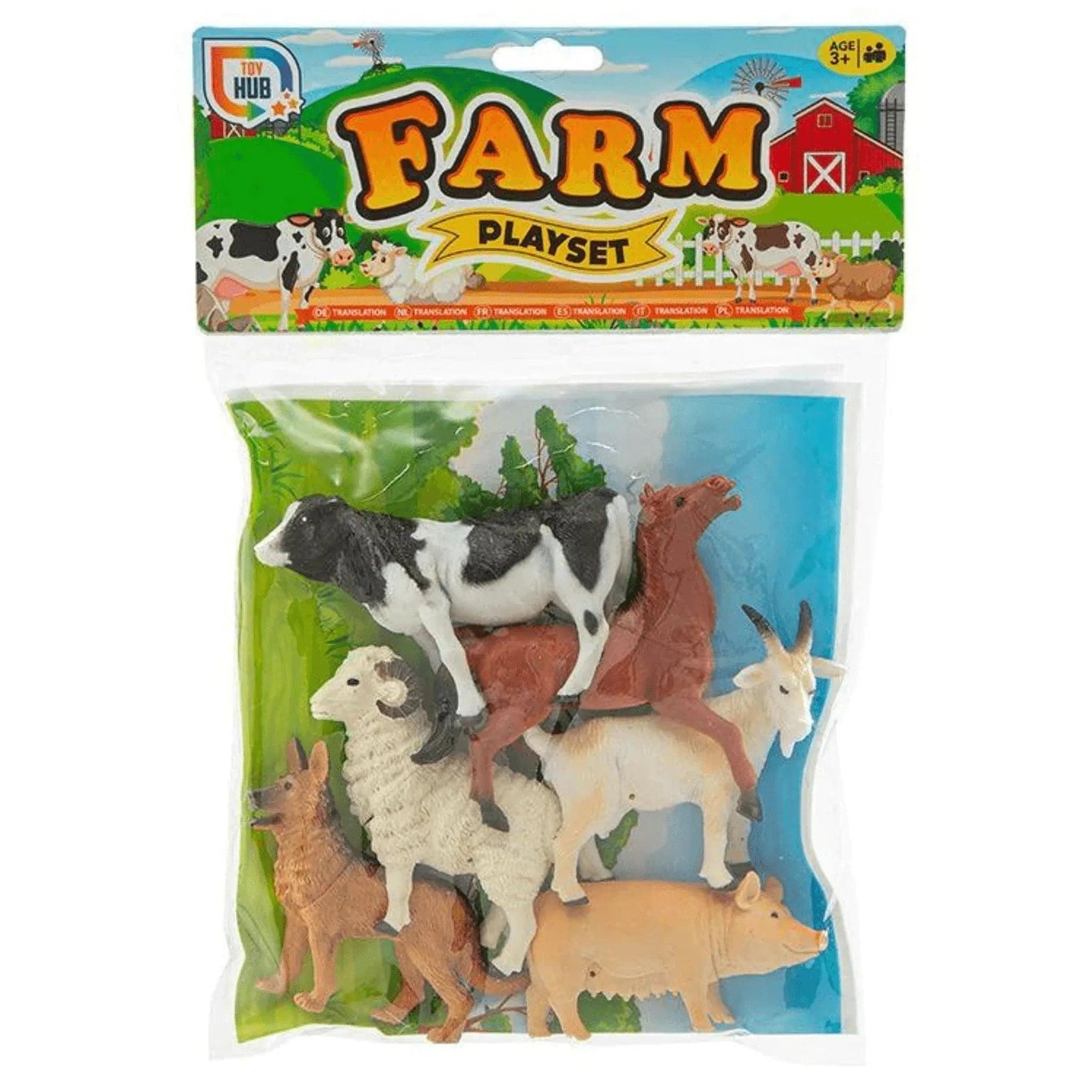 Bag Of 6" Farm Animals Play Set - PoundToys