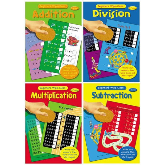 Beginner's Wipe Clean Children's Educational Maths Books - PoundToys