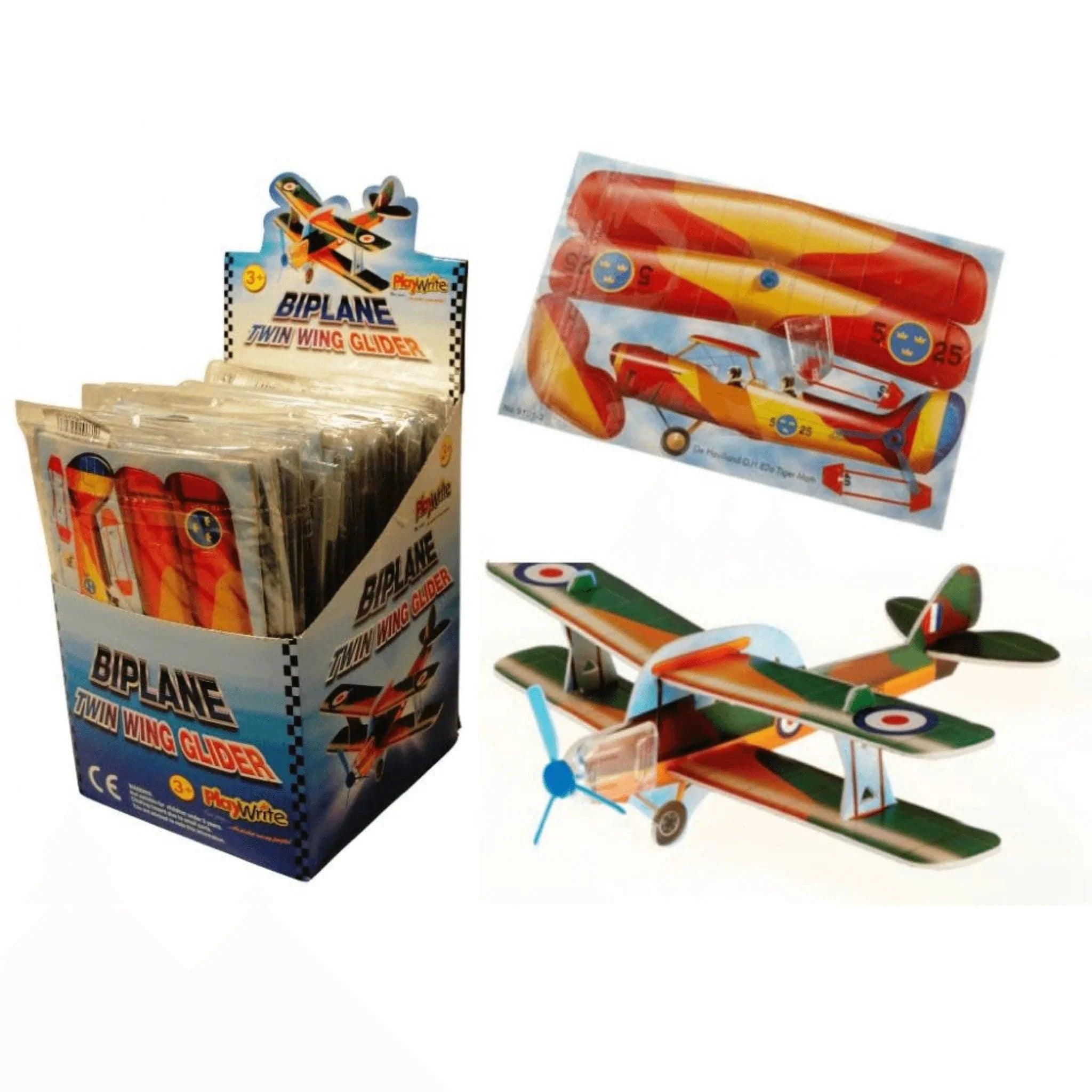 Biplane Twin Wing Glider 17x11cm - PoundToys