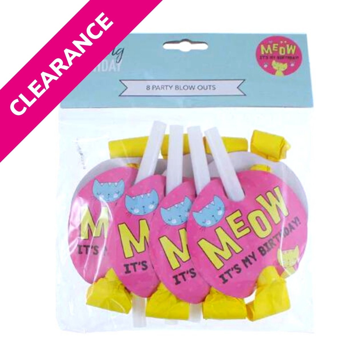 Birthday Party Blow Outs Kitty 8 Pk - PoundToys