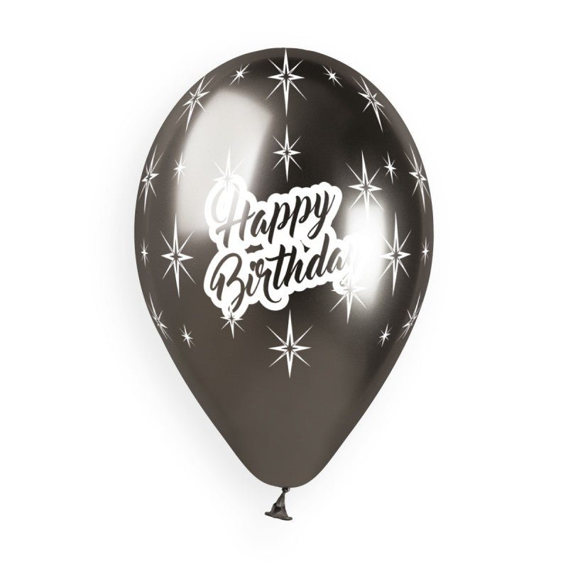 Black Happy Birthday Balloon - PoundToys