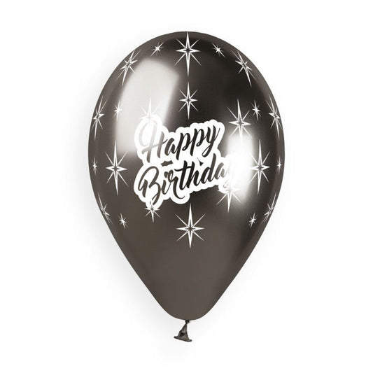 Black Happy Birthday Balloon - PoundToys