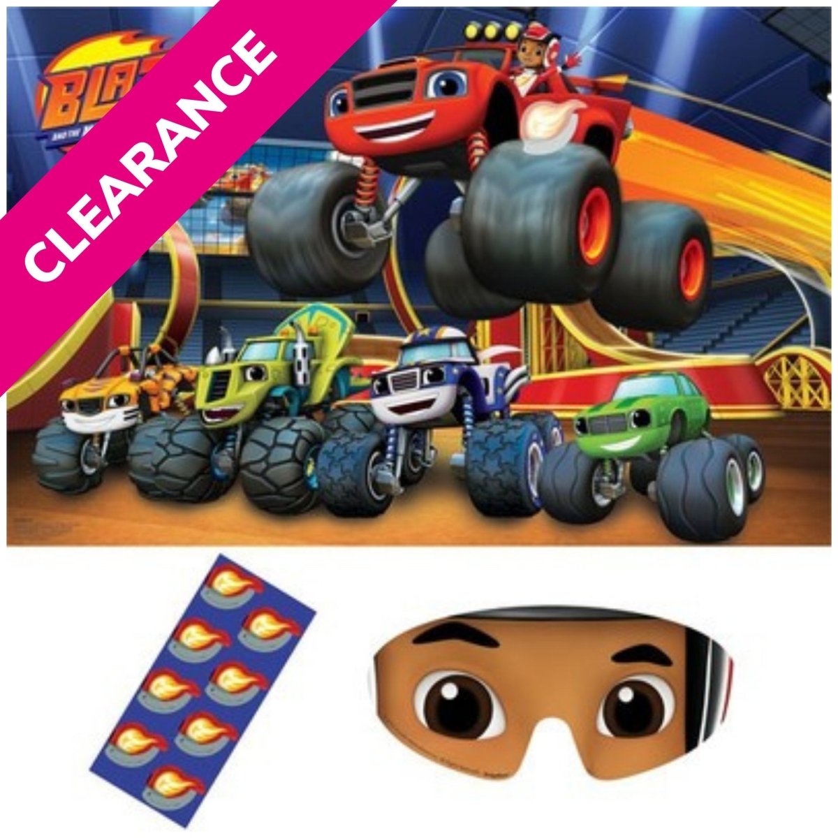 Blaze and the Monster Machines Pin the Flame Party Game - PoundToys