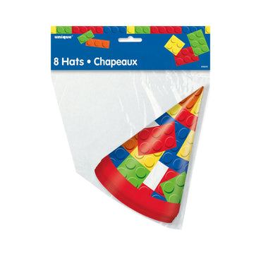 Building Blocks Party Hat 8pk - PoundToys