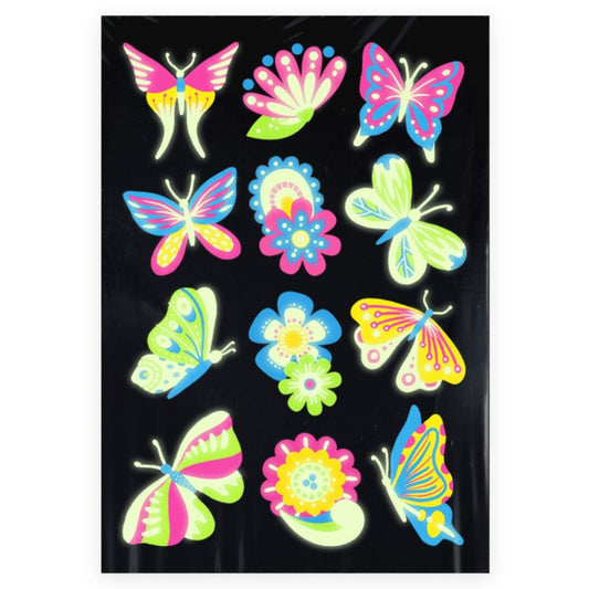 Butterflies Glow in the Dark Tattoo Sheet - PoundToys