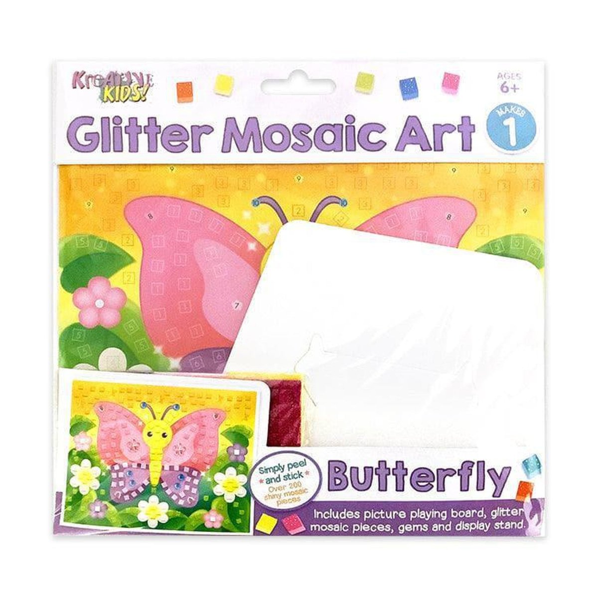 Butterfly Glitter Mosaic Art Set - Kids Party Craft