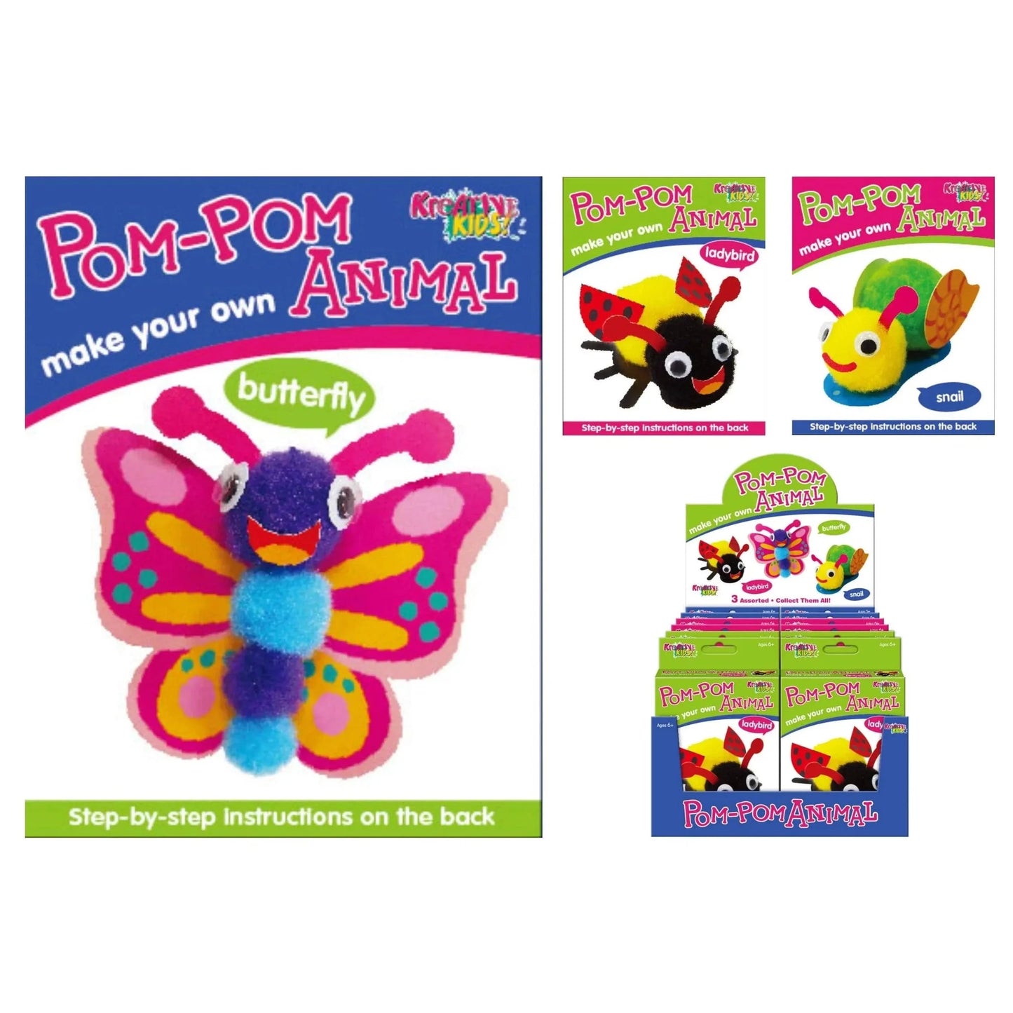 Butterfly Pom Pom Animal Craft Kit - PoundToys