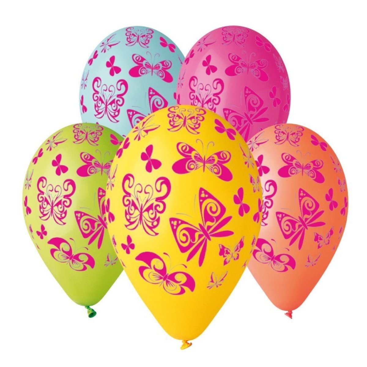 Butterfly Print Balloons Mixed Colours (10 pack) - PoundToys