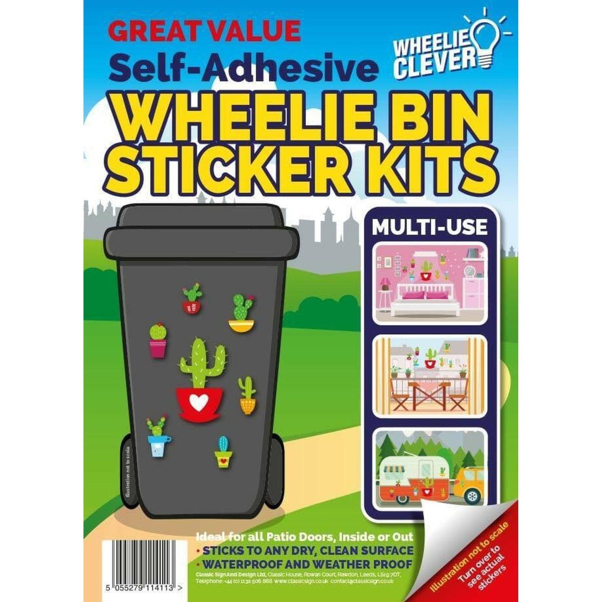 Cactus Wheelie Bin Sticker Kit - Kids Party Craft