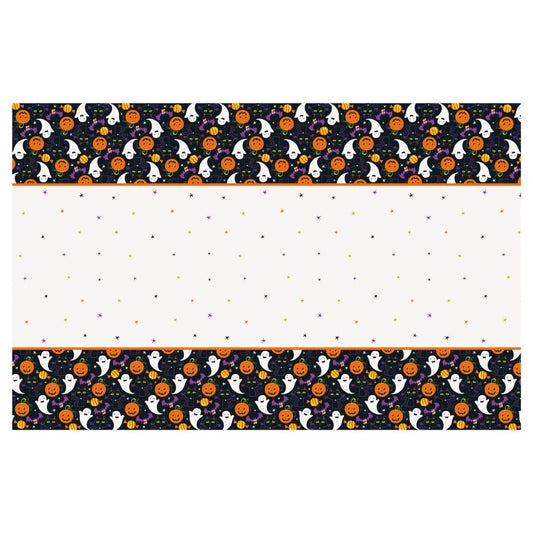 Cat & Pumpkin Rectangular Plastic Table Cover 54" x 84" - PoundToys