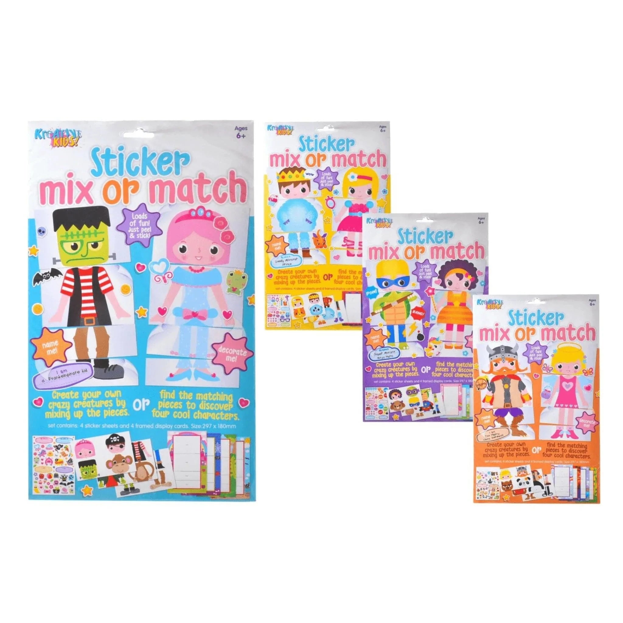 Children's Stickers Set Mix & Match Craft Kits - PoundToys