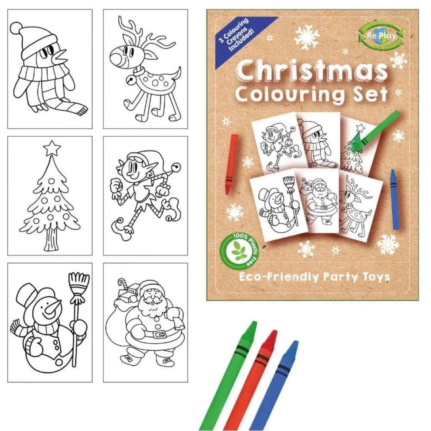 Christmas A6 Colouring Set Eco Friendly - PoundToys