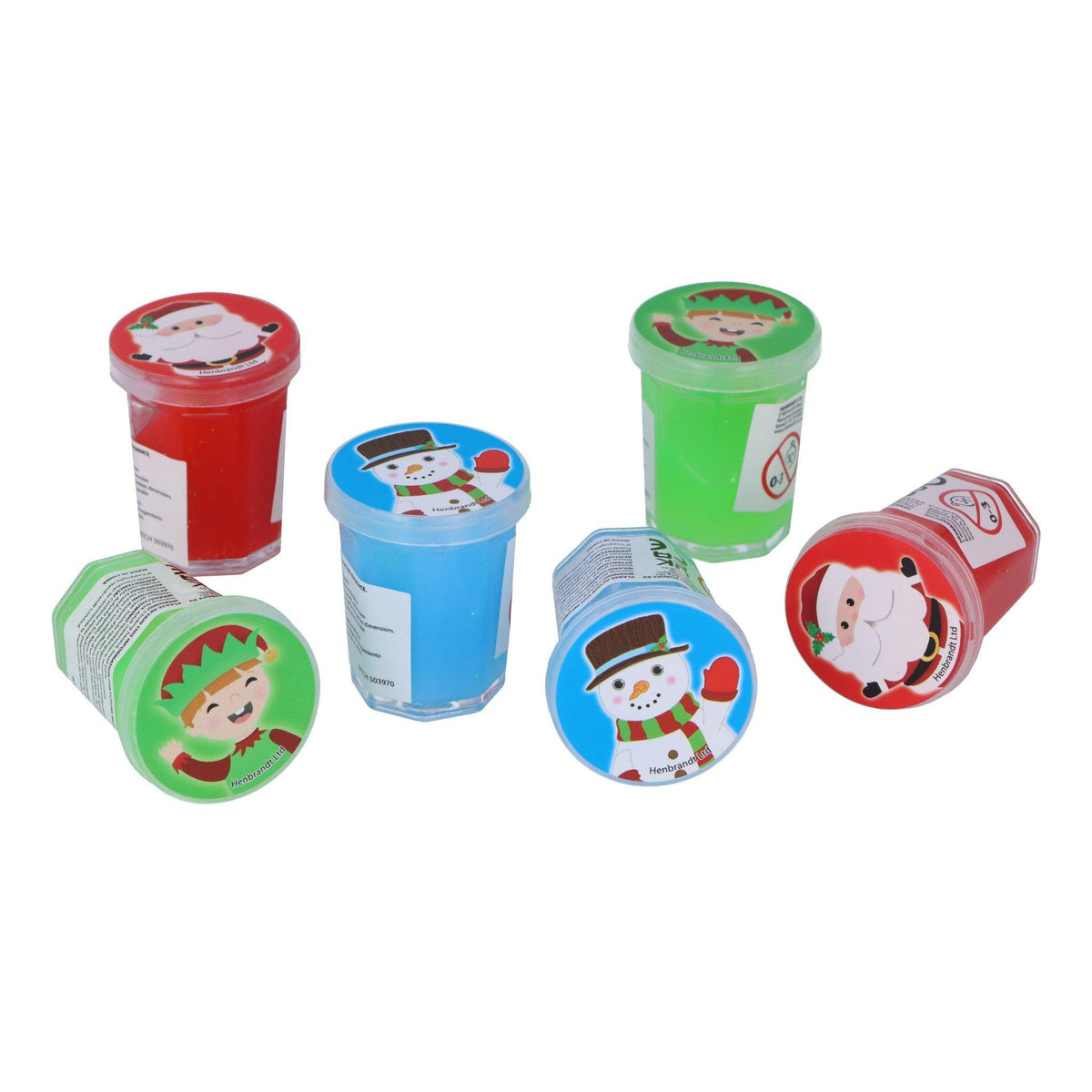 Christmas Mini Slime Tubs 6 Pack - PoundToys