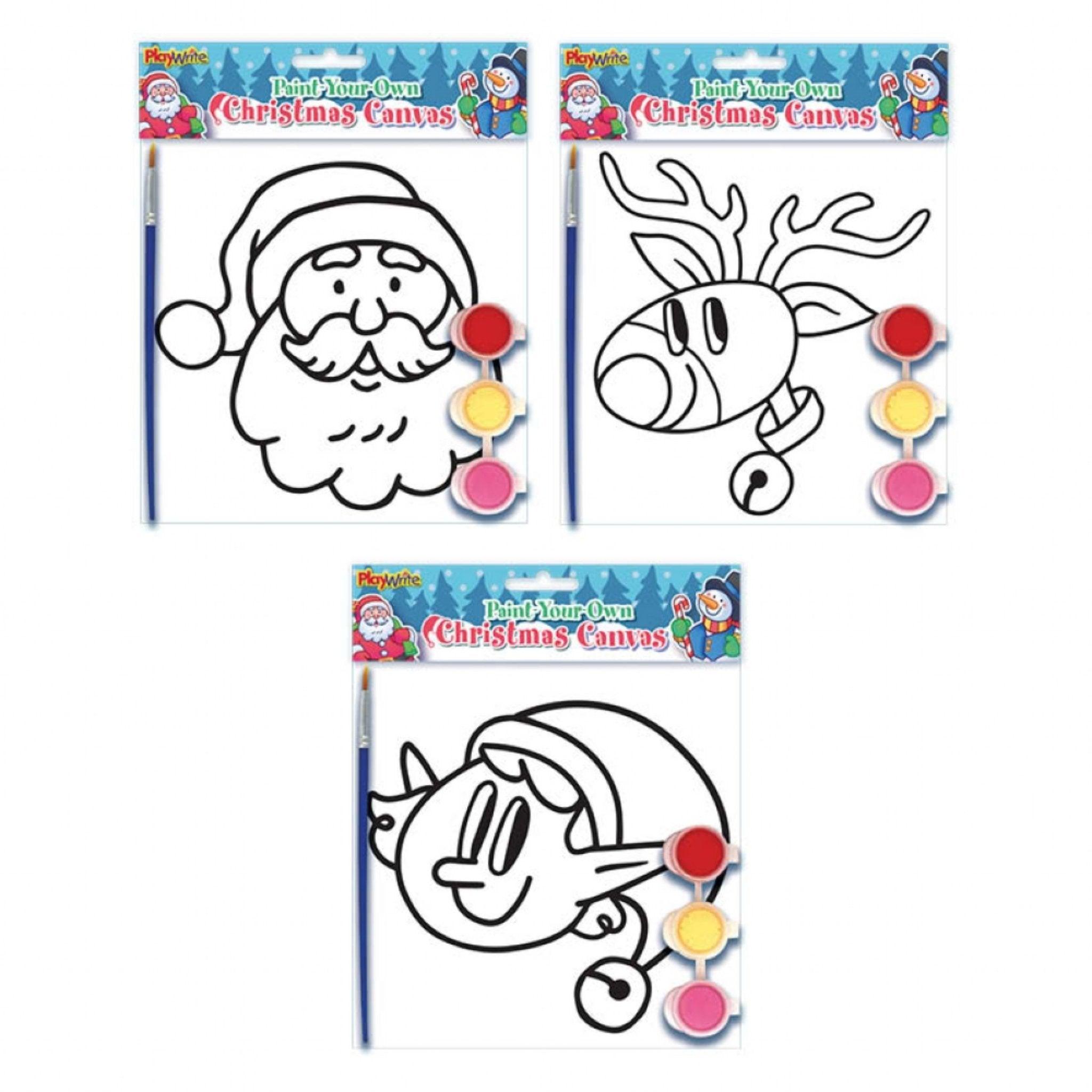 Christmas Paint Your Own Canvas 15cm x 15cm - PoundToys