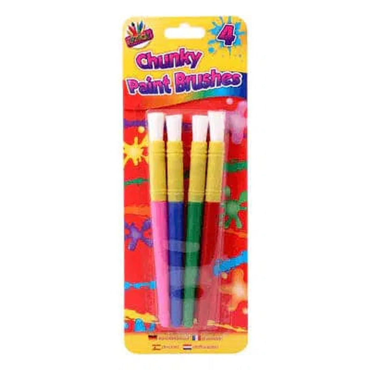 Chunky Handled Brushes 4 Pack - Kids Party Craft