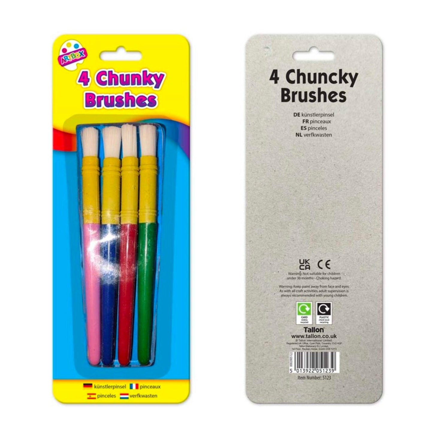 Chunky Paint Brushes 4pk - PoundToys