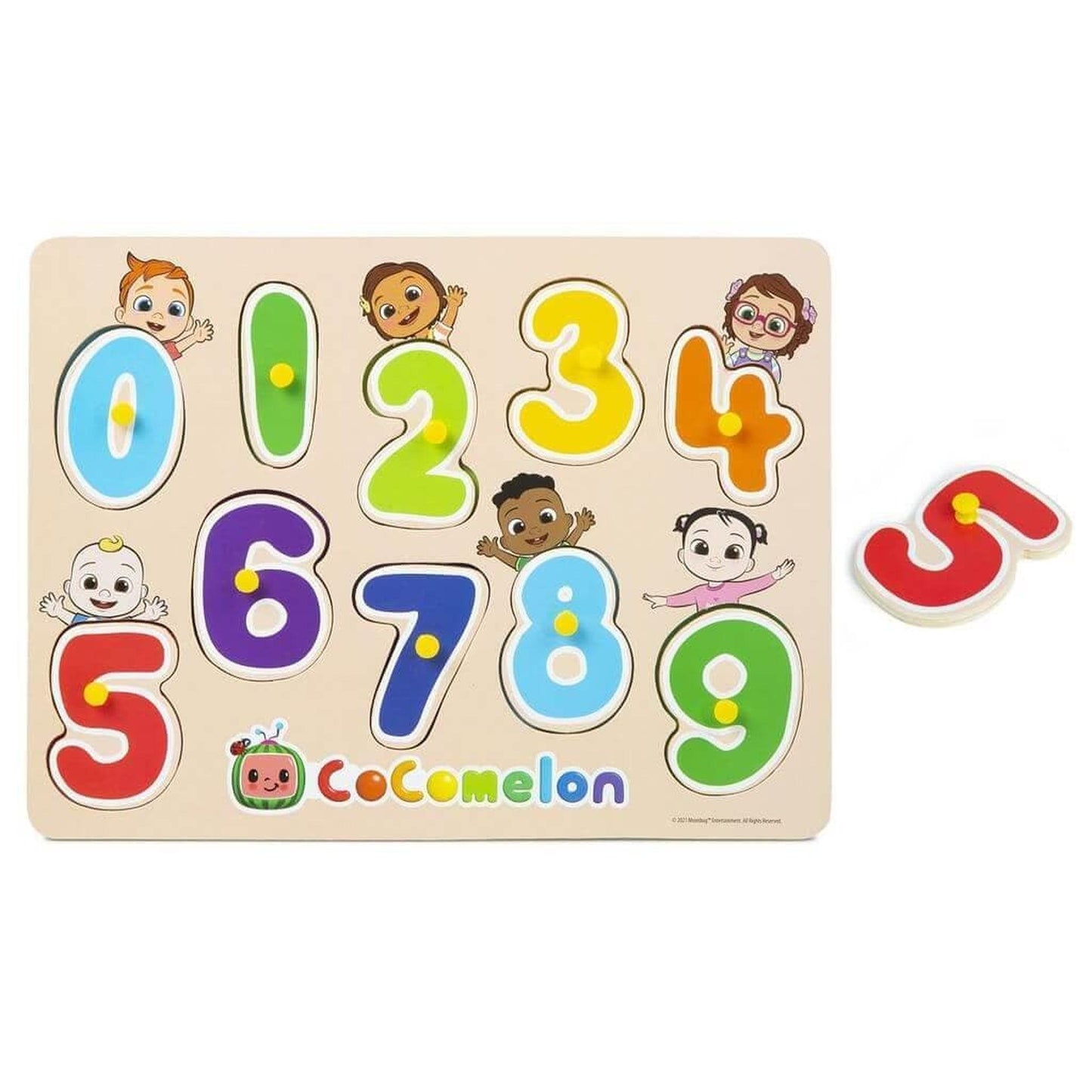 Cocomelon Wooden Numbers Peg Board - PoundToys