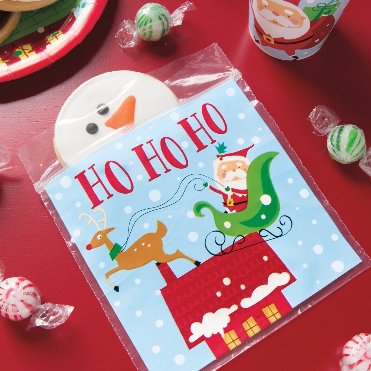 Colorful Santa Rectangular Plastic Table Cover 54" x 84" - PoundToys