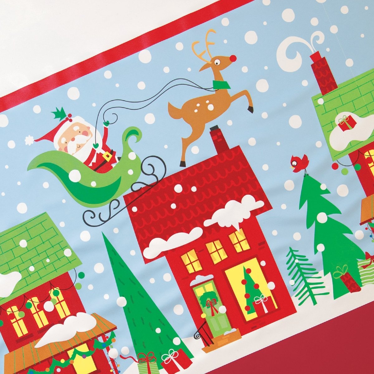 Colorful Santa Rectangular Plastic Table Cover 54" x 84" - PoundToys
