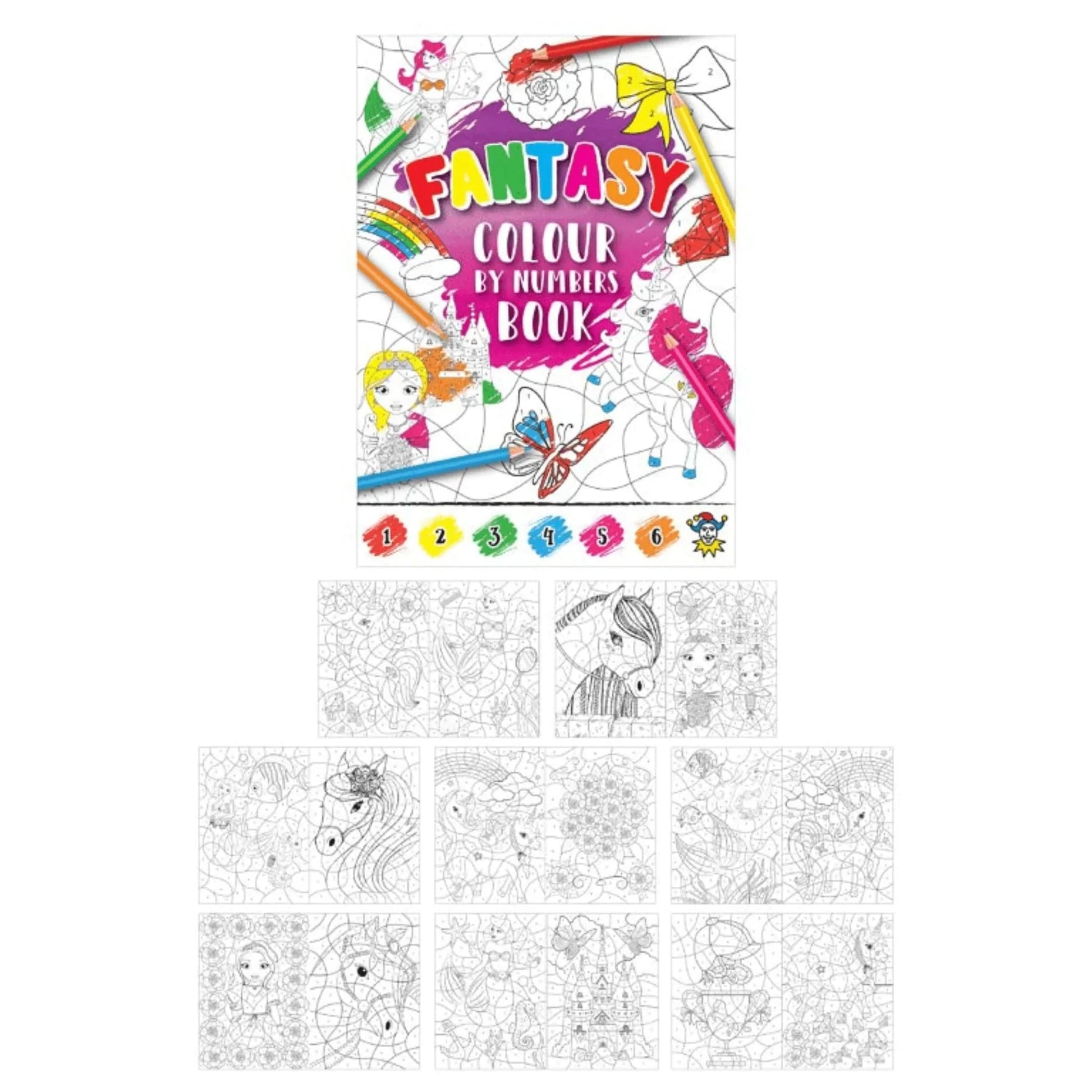 Colour By Numbers Fantasy World Book 10.5CM X 14.5CM - PoundToys