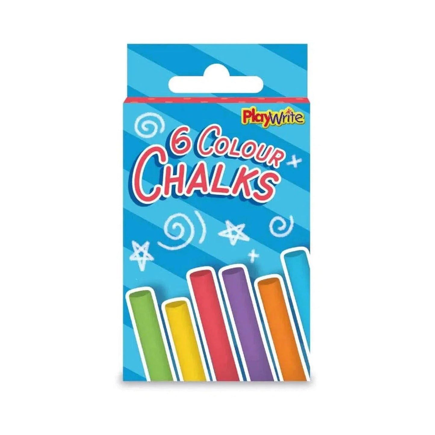 Coloured 6 pce Chalks 8cm - PoundToys