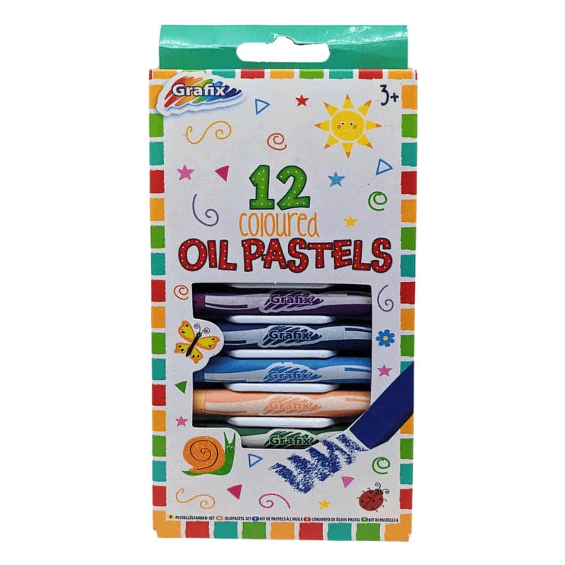 Coloured Oil Pastels 12 Pack - PoundToys