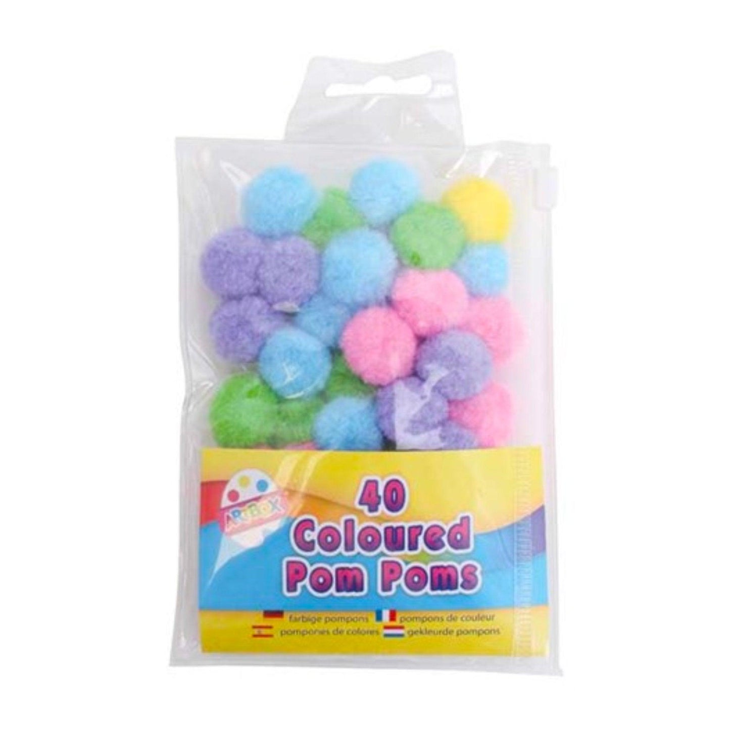 Coloured Pom Poms (40 Pieces) - PoundToys