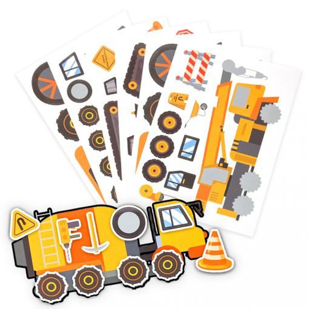 Construction Truck Mega Sticker Scene Pack - PoundToys