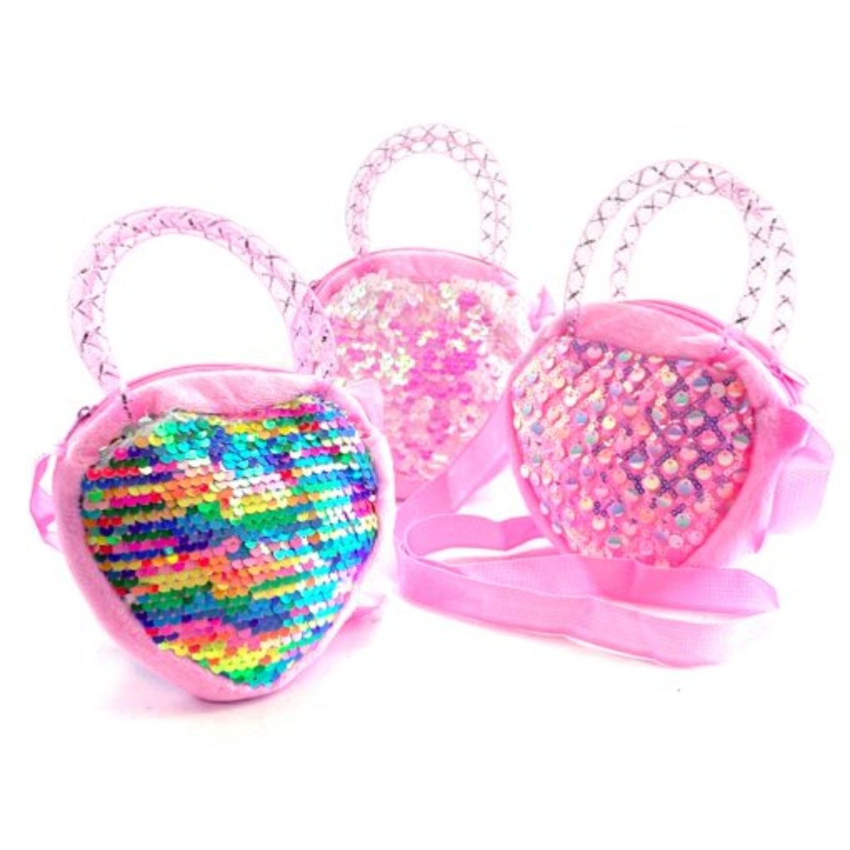 Cute Furry Sequin Heart Bag - PoundToys