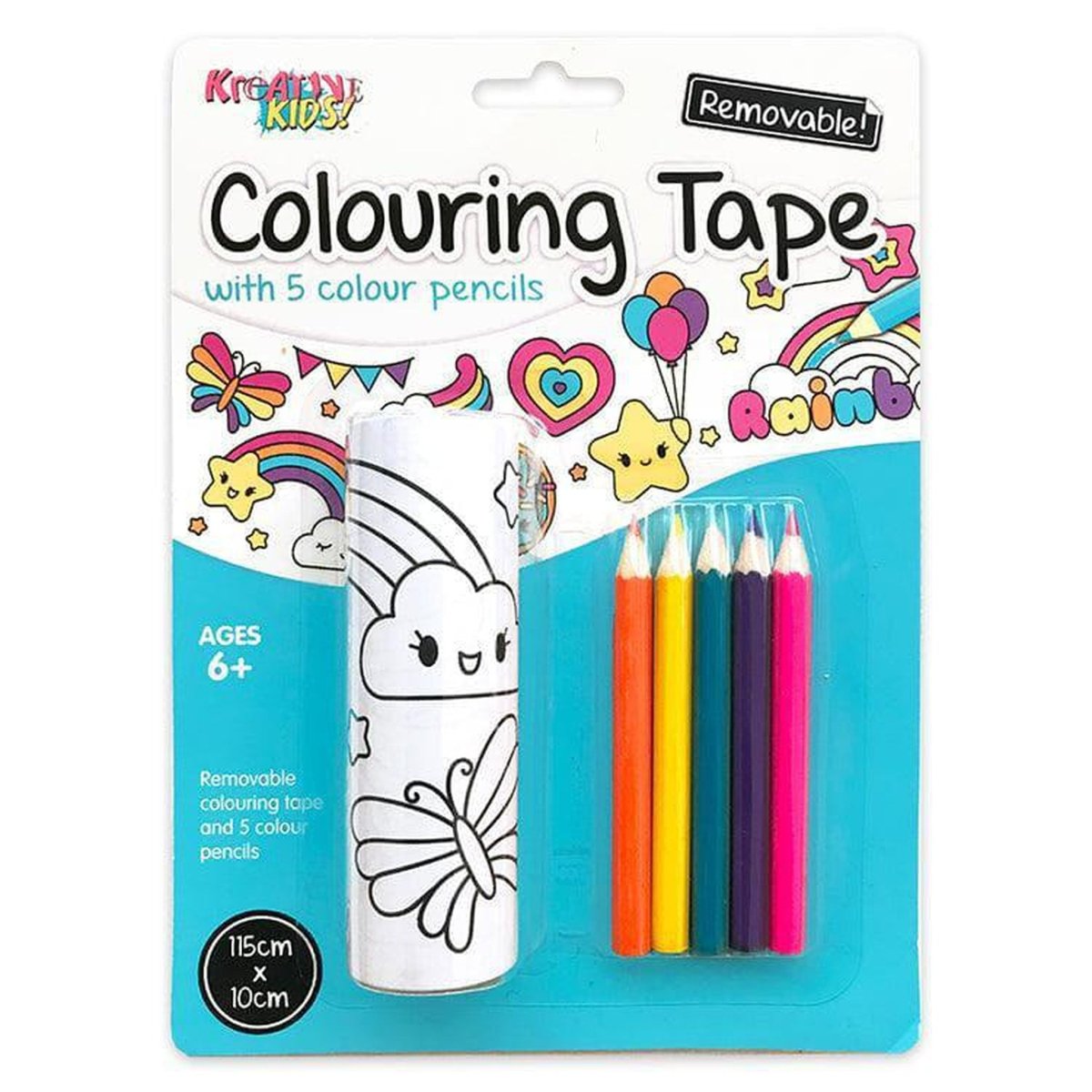 Cute Rainbows Colouring Removable Tape Set - PoundToys