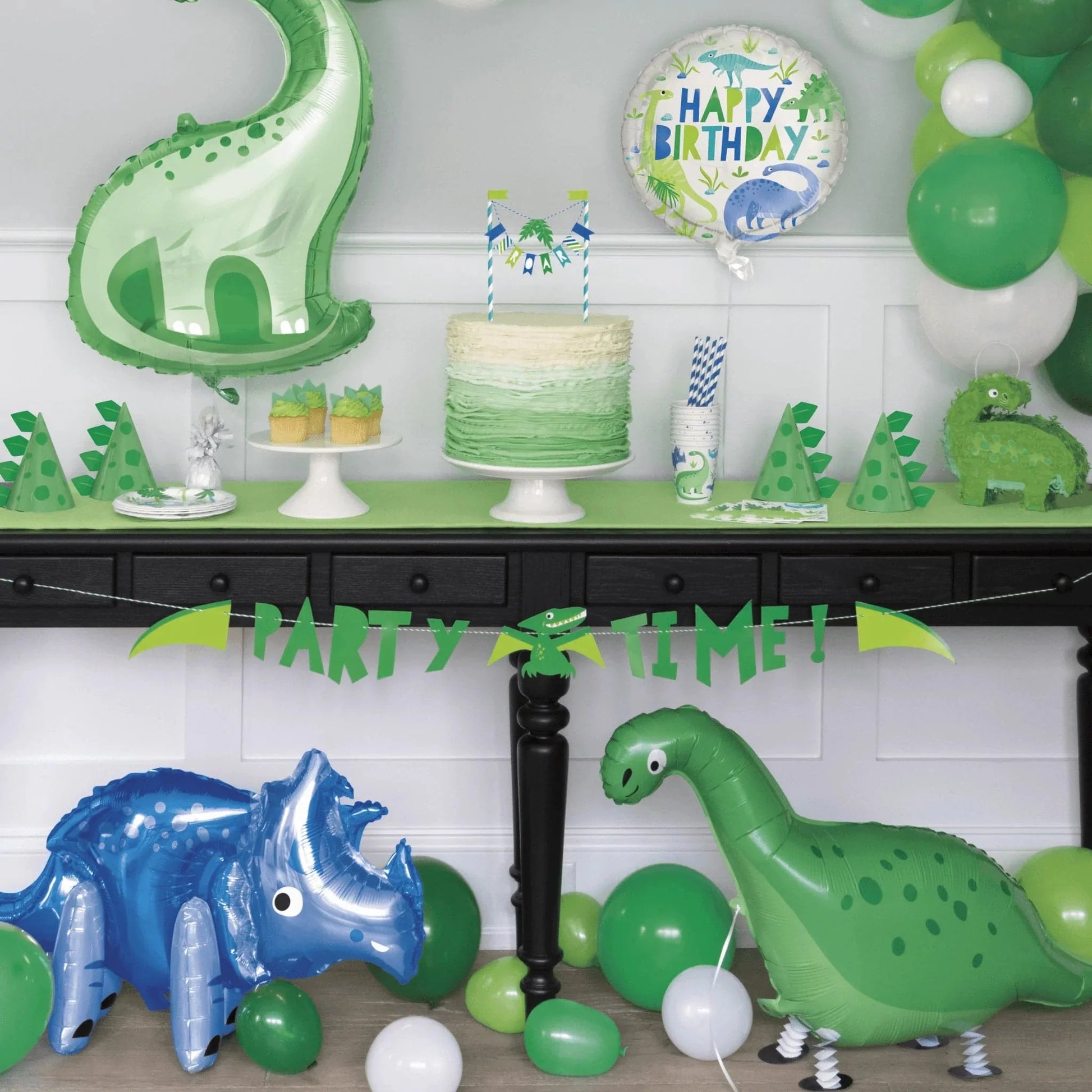 Dinosaur Blue & Green 18" Foil Balloon - PoundToys