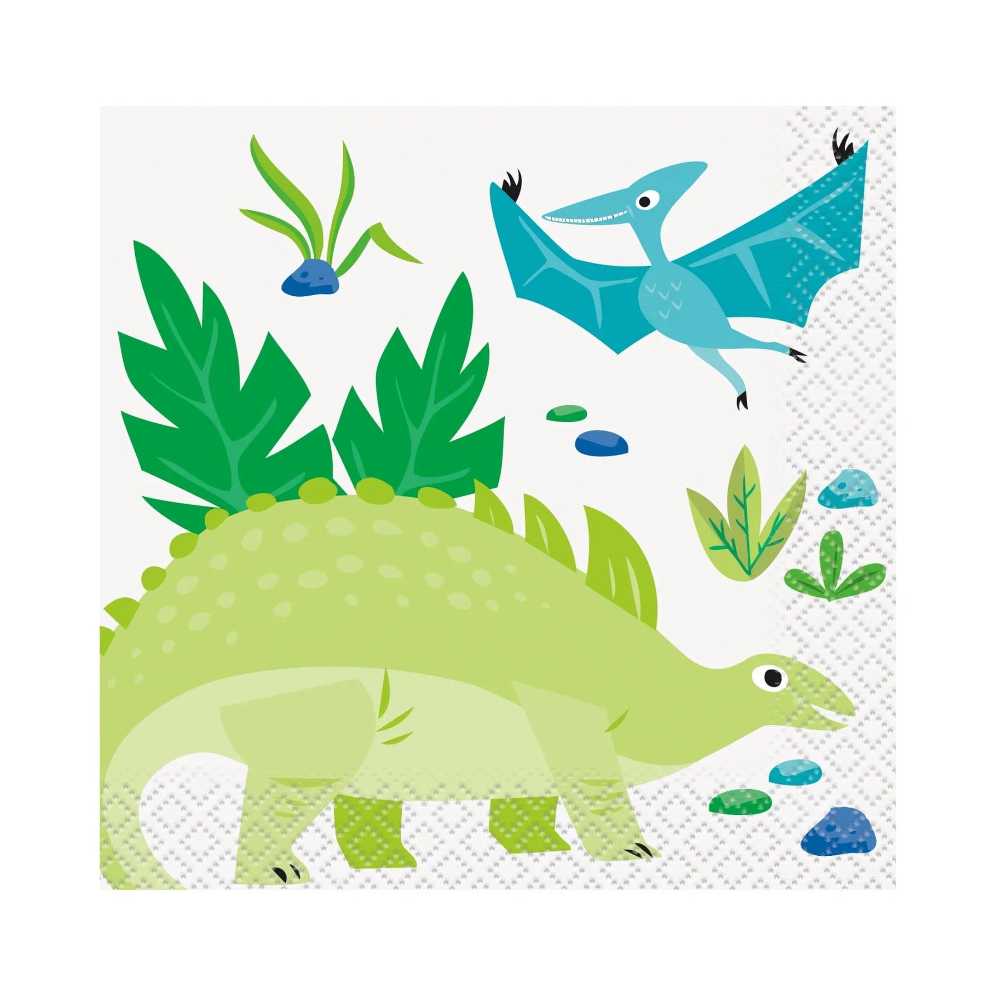 Dinosaur Blue & Green Beverage Napkins 16pk - PoundToys