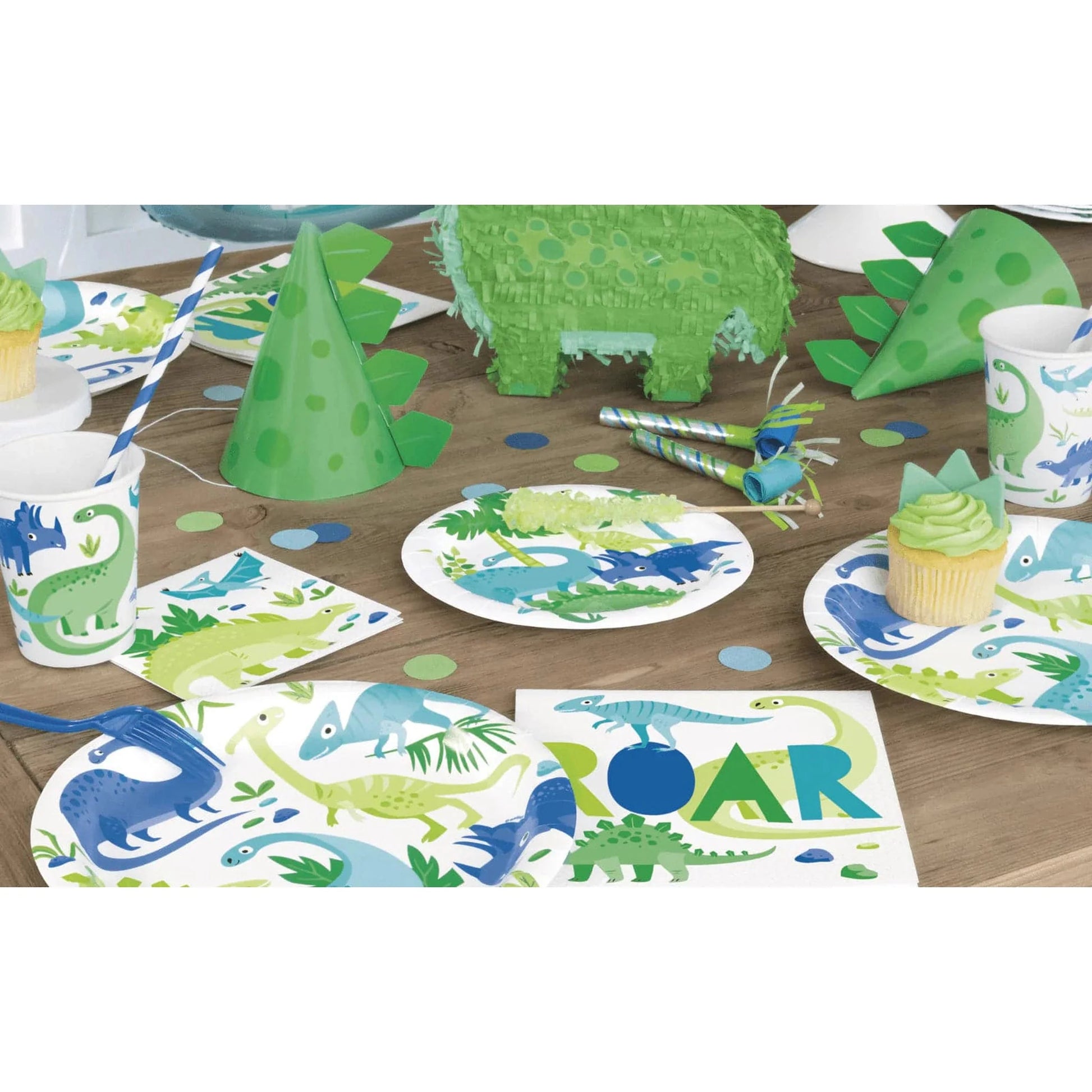 Dinosaur Blue & Green Birthday Candles 6pk - PoundToys