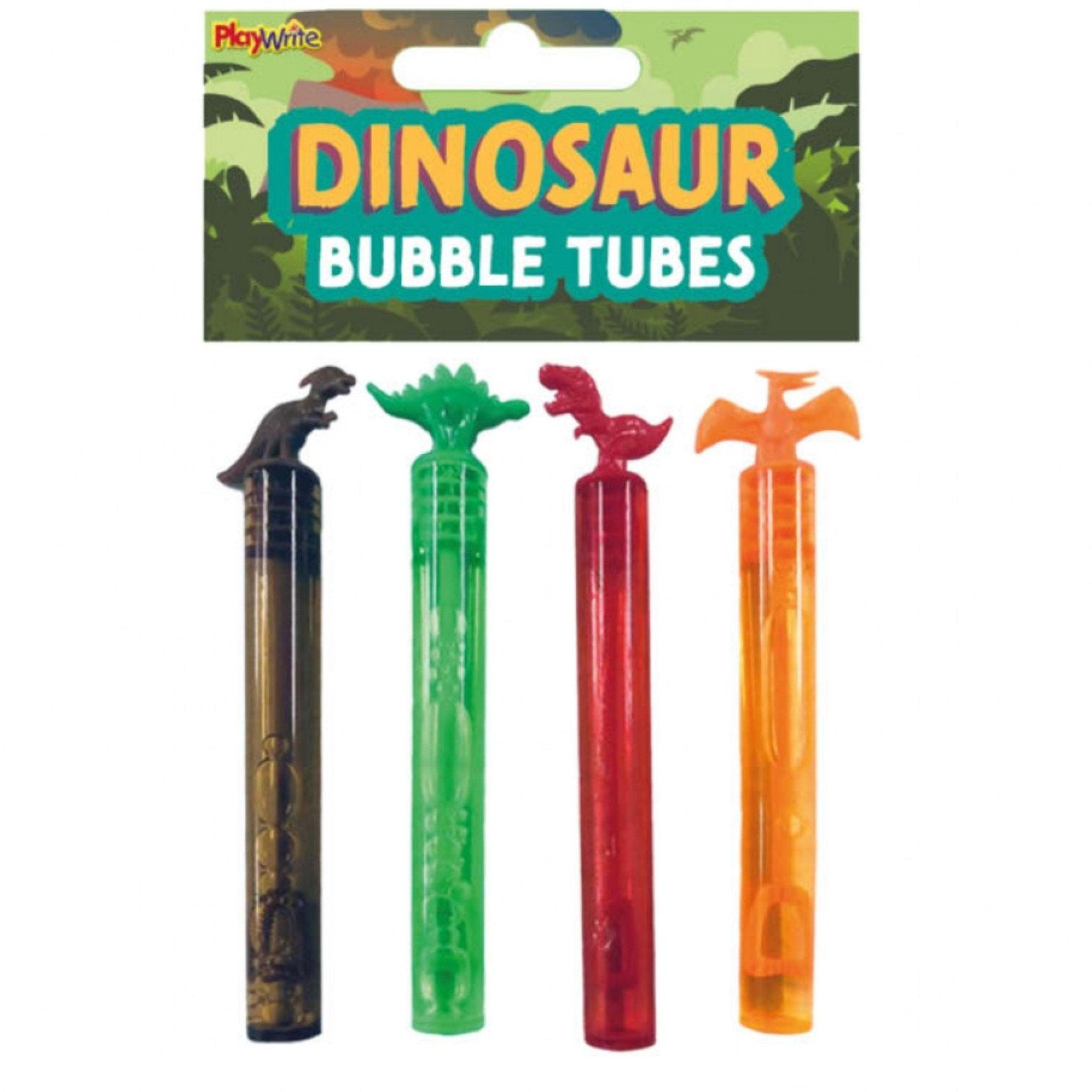 Dinosaur Bubble Tubes 11cm 4pk - PoundToys