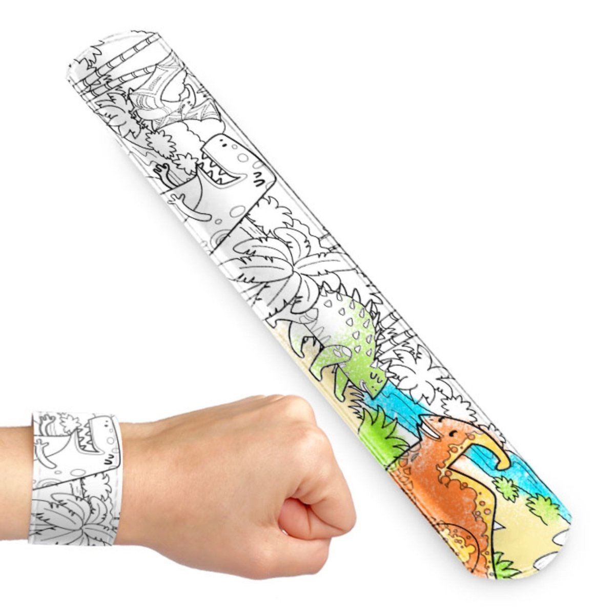 Dinosaur Colour In Slap Bracelet - PoundToys