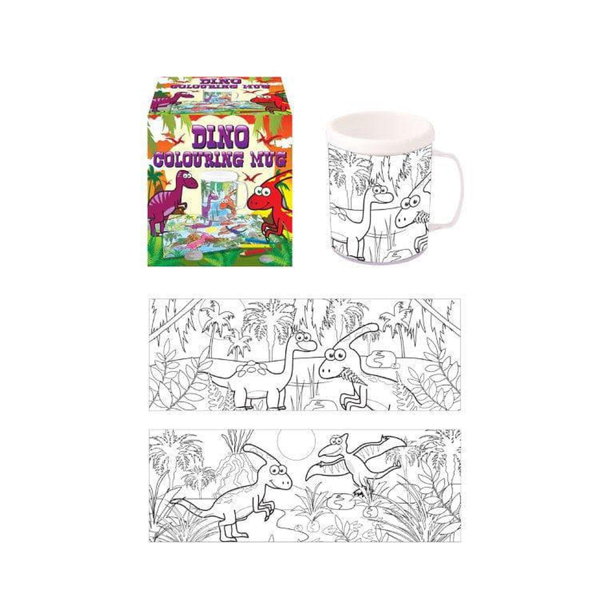 Dinosaur Colouring Mug with 2 Assorted Designs - PoundToys