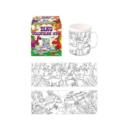 Dinosaur Colouring Mug with 2 Assorted Designs - PoundToys
