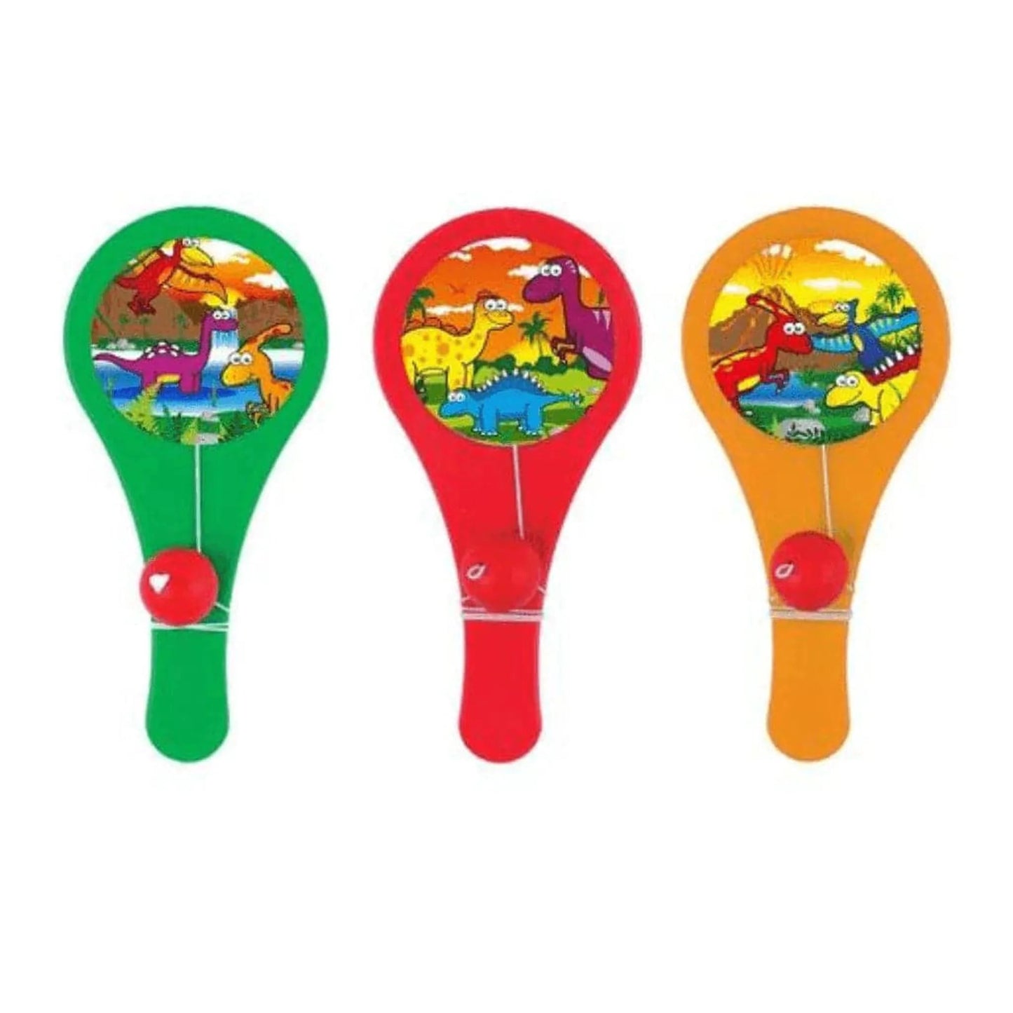 Dinosaur Mini Paddle Bat and Ball Game - PoundToys