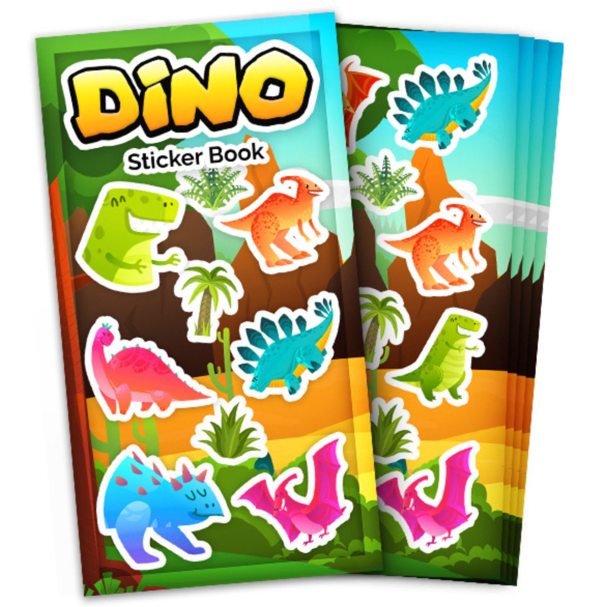 Dinosaur Mini Sticker Book 12 Sheets - PoundToys