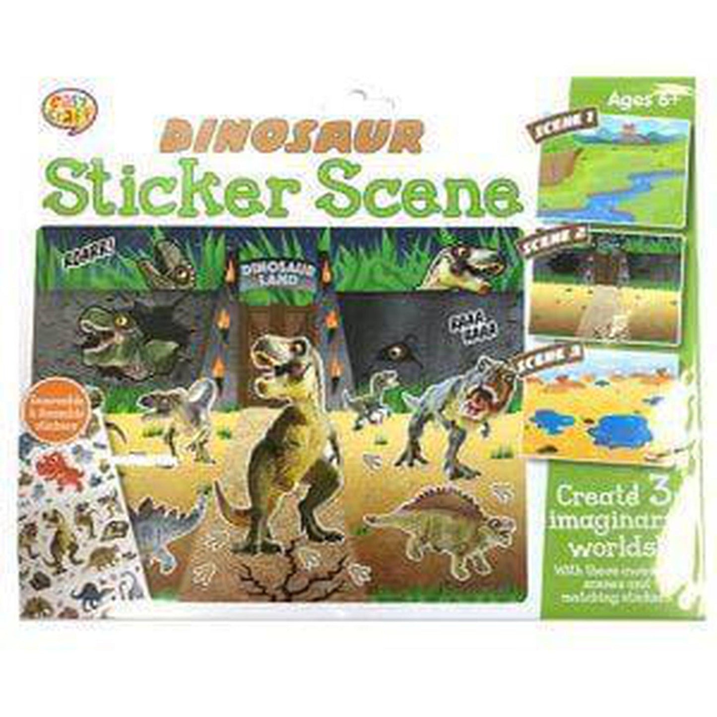 Dinosaur Sticker Scene - PoundToys