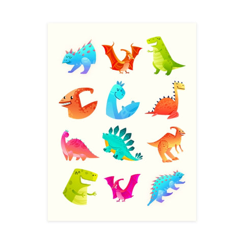 Dinosaur Tattoo Sheet (12 Tattoos) - Kids Party Craft