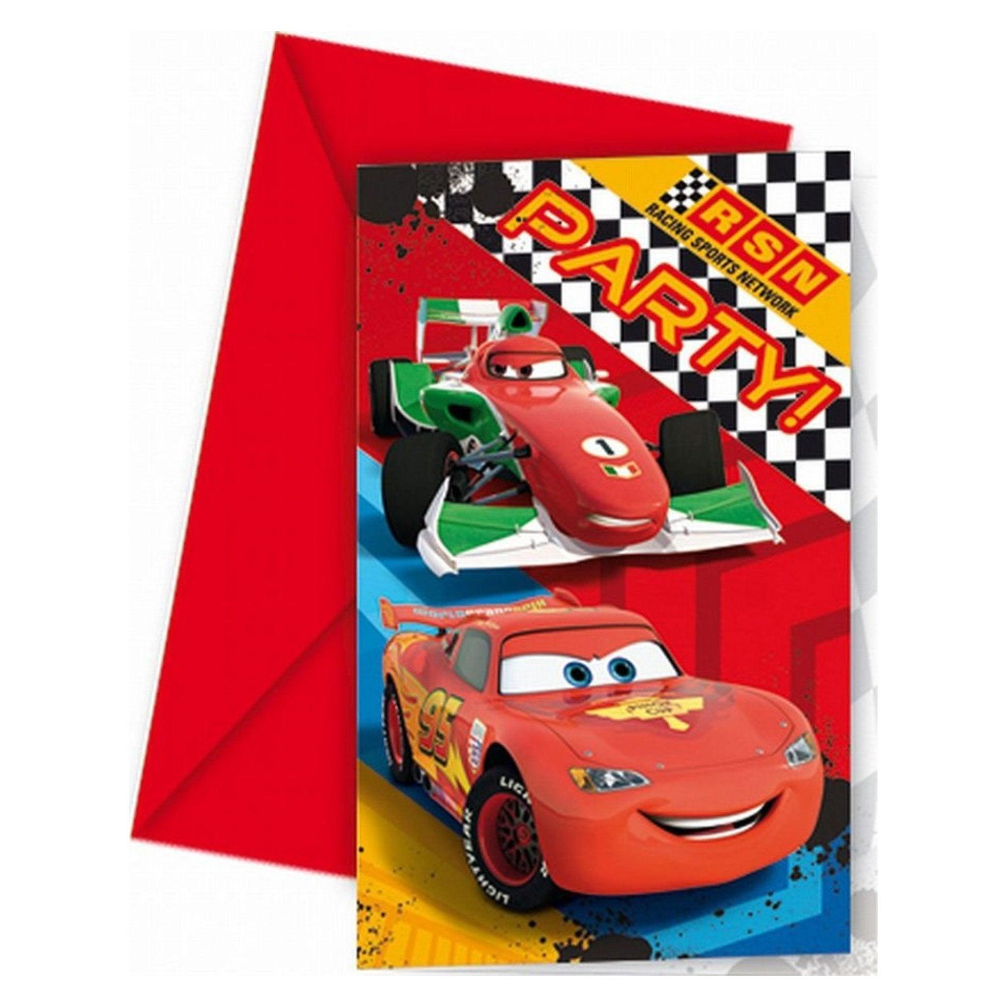 Disney Cars RSN 6 Pack Party Invitations Cards - PoundToys