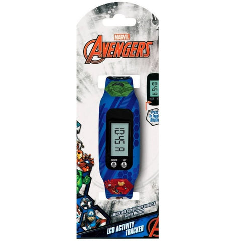 Disney Marvel Blue LCD Tracker Watch with Printed Silicone Strap - Kids Party Craft