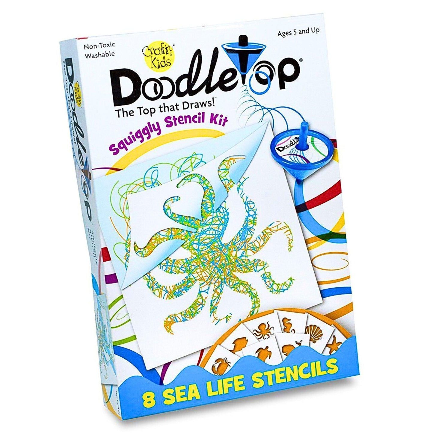 Doodle Top Sea Life Squiggly Stencil Kit - PoundToys