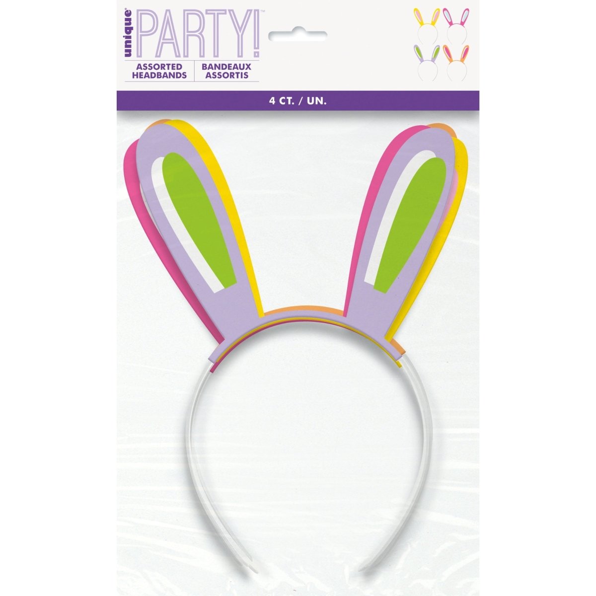 Easter Bunny Ear Headbands 4 Pack - PoundToys