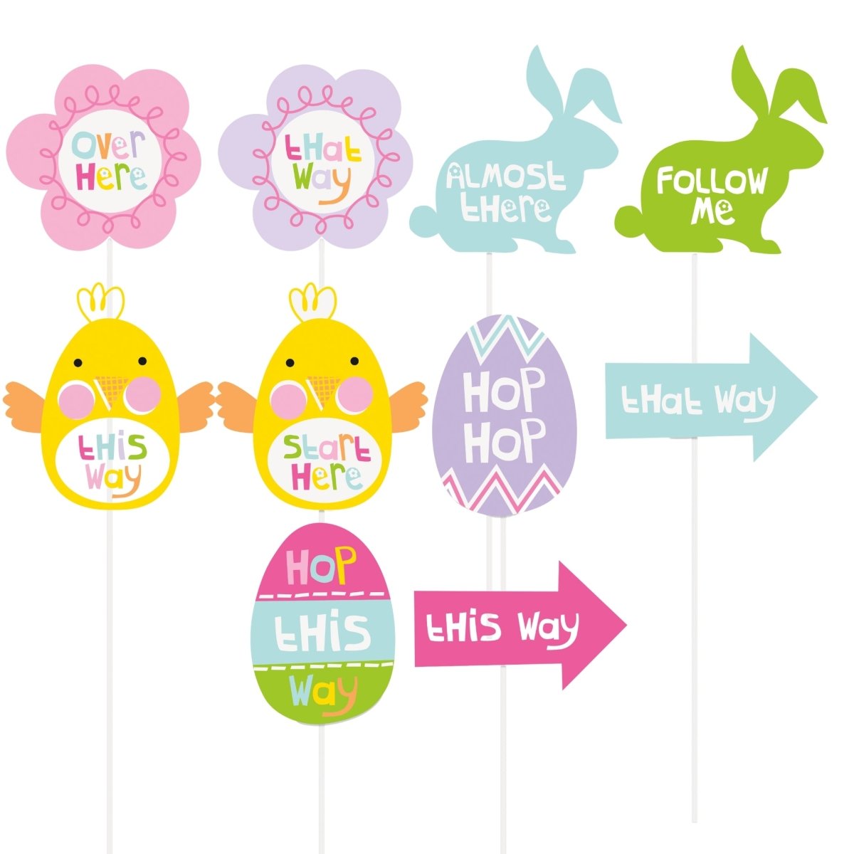 Easter Egg Hunt Clue Signs 10 Pack - PoundToys